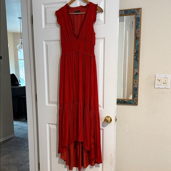 Banana Republic Dresses & Skirts - Banana Republic High Low Deep V Red Dress Size 8
